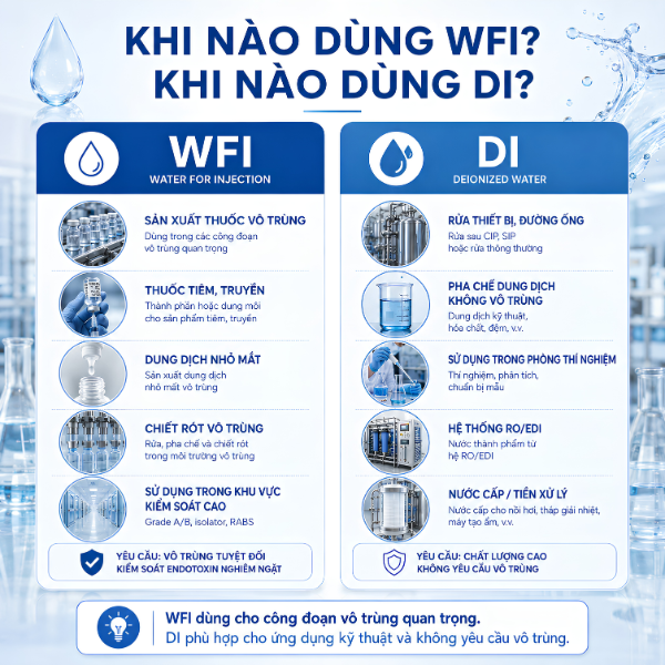 Phân Biệt Nước WFI vs DI
